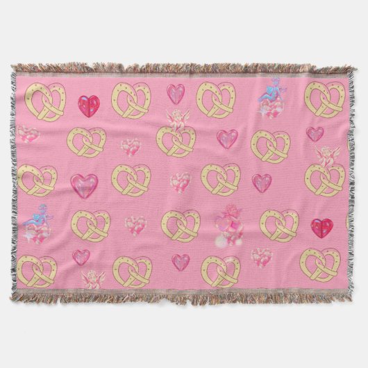 Mikitiez schattig pretzel broodje gezellig valenti deken (Voorkant)