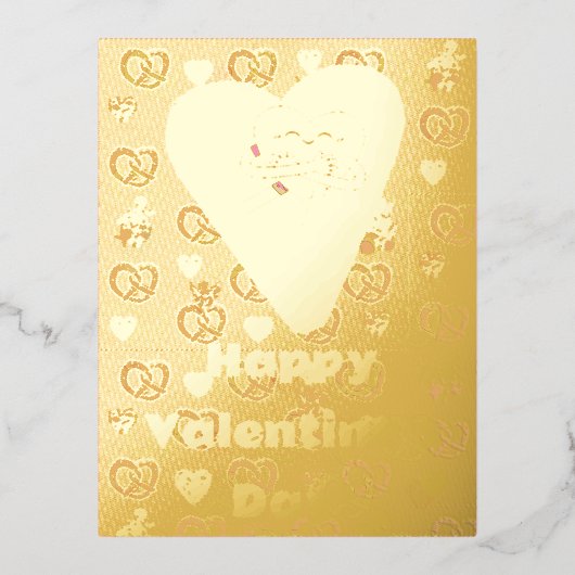 Mikitiez schattig pretzel broodje gezellig valenti folie feestdagen briefkaart (Voorkant)