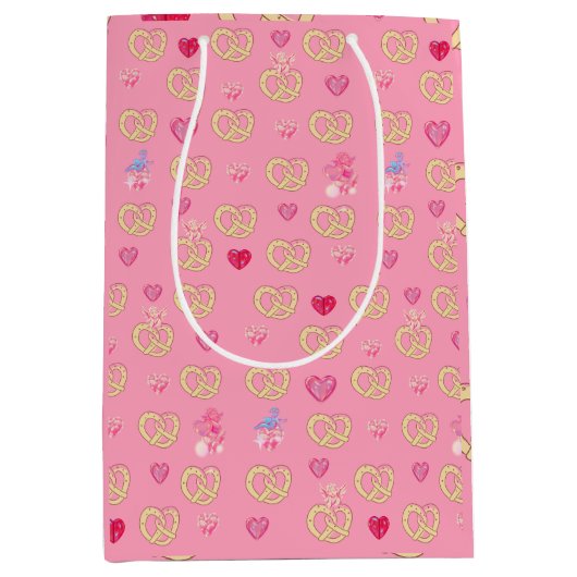 Mikitiez schattig pretzel broodje gezellig valenti medium cadeauzakje (Voorkant)
