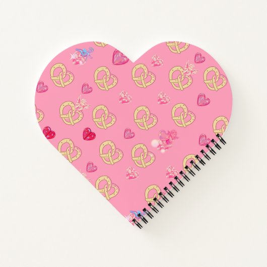 Mikitiez schattig pretzel broodje gezellig valenti notitieboek (Achterkant)