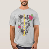 Mikitiez schedel tatto roes rock punk t-shirt (Voorkant)