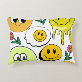 Mikitiez Sierkussen Smileyface gele tuin Accent Kussen