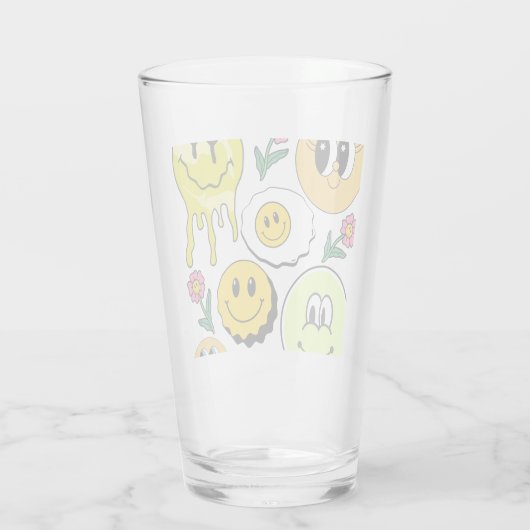 Mikitiez Sierkussen Smileyface gele tuin Glas (Achterkant)