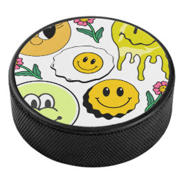 Mikitiez Sierkussen Smileyface gele tuin Hockey Puck