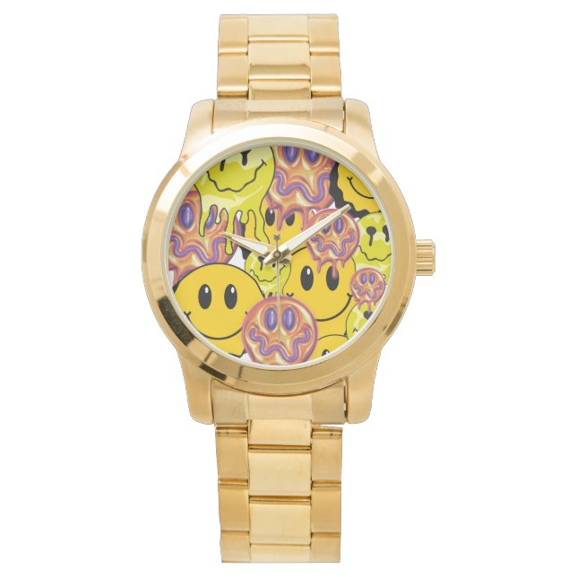 Mikitiez Sierkussen Smileyface gele tuin Horloge (Voorkant)