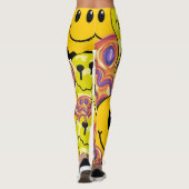 Mikitiez Sierkussen Smileyface gele tuin Leggings (Achterkant)
