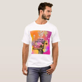 Mikitiez skull roos baroqueart regenboog disco t-shirt (Voorkant volledig)