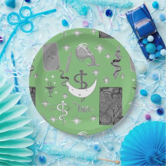 Mikitiez slangenmens tovenaar heks magie papieren bordje (Feest)