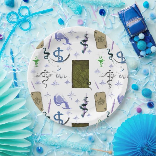 Mikitiez slangenmens tovenaar heks magie papieren bordje (Feest)