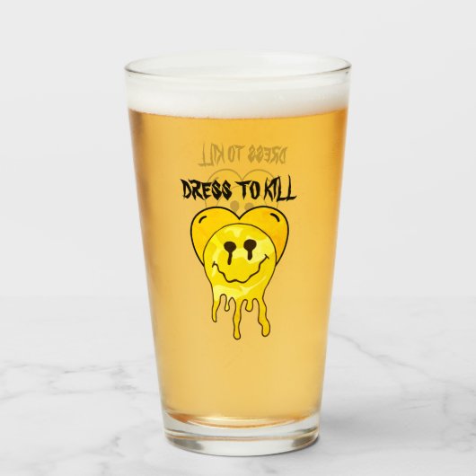 Mikitiez smelten geel hart glimlach vriendschap glas (Voorkant gevuld)