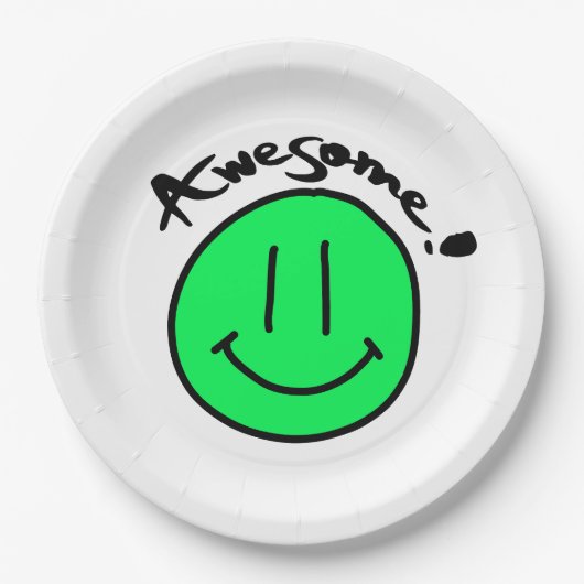 Mikitiez smiley ziet de zomerlente papieren bordje (Voorkant)