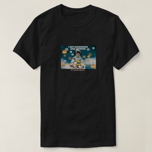 Mikitiez space dolly skull burger chips frans t-shirt (Design voorkant)