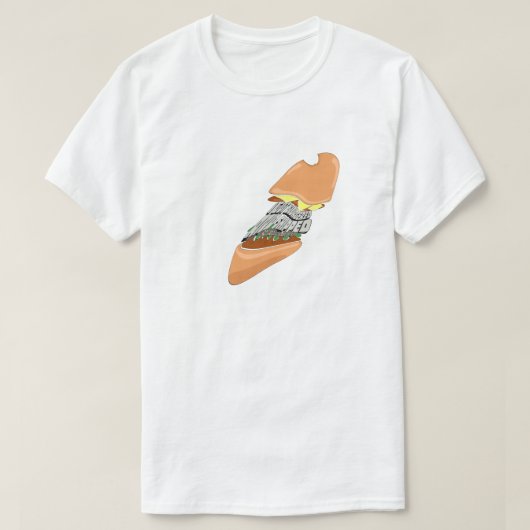 Mikitiez space dolly skull burger chips frans t-shirt (Design voorkant)