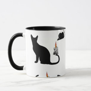 Mikitiez spooky bombay zwarte kat halloween mok