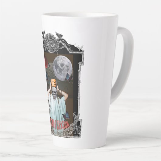 Mikitiez spooky vibes gothic halloween latte mok (Rechterhoek)