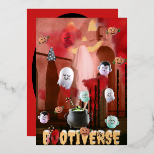 Mikitiez spooky vibes halloween multiversum 3D Folie Feestdagenkaart