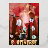 Mikitiez spooky vibes halloween multiversum 3D Folie Feestdagenkaart (Voorkant)