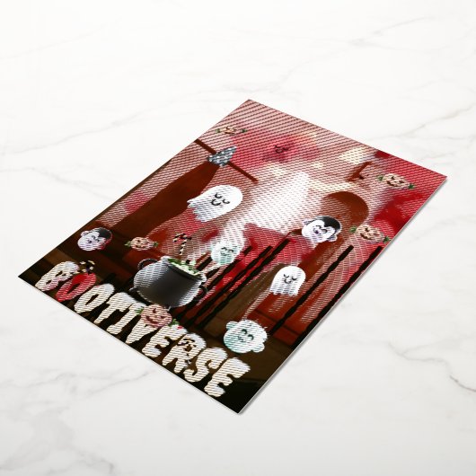 Mikitiez spooky vibes halloween multiversum 3D Folie Feestdagenkaart (Gedraaid)