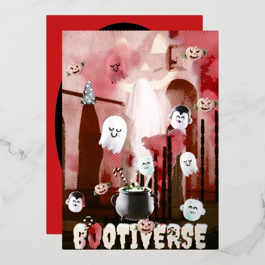 Mikitiez spooky vibes halloween multiversum 3D Folie Feestdagenkaart (Voorkant / Achterkant)