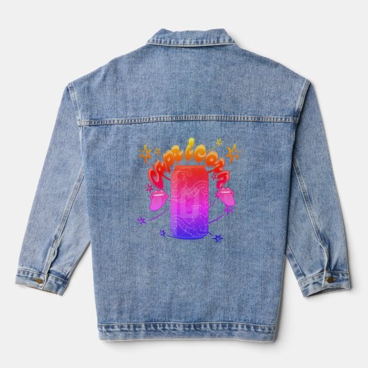 Mikitiez Steenbok duivel rockster saturn Denim Jacket (Achterkant)