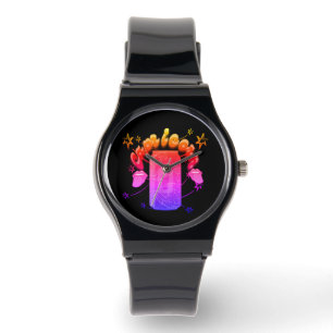Mikitiez Steenbok duivel rockster saturn Horloge