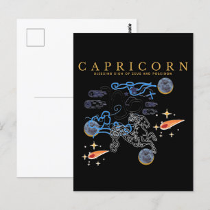 Mikitiez Steenbok gelukkig nieuwjaar saturn astrol Briefkaart