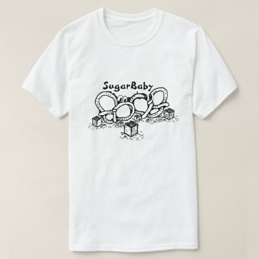 Mikitiez sugarbaby pretzel paar vrienden zoet t-shirt (Design voorkant)