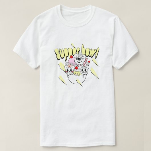 Mikitiez supper super icecream sundae bowl lava t-shirt (Design voorkant)