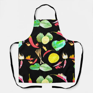 Mikitiez Thais eten rood chilly limoen bergamont p Schort