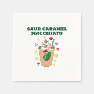 Mikitiez Trex dinosaurus ijskoffie karamel xmas Servet