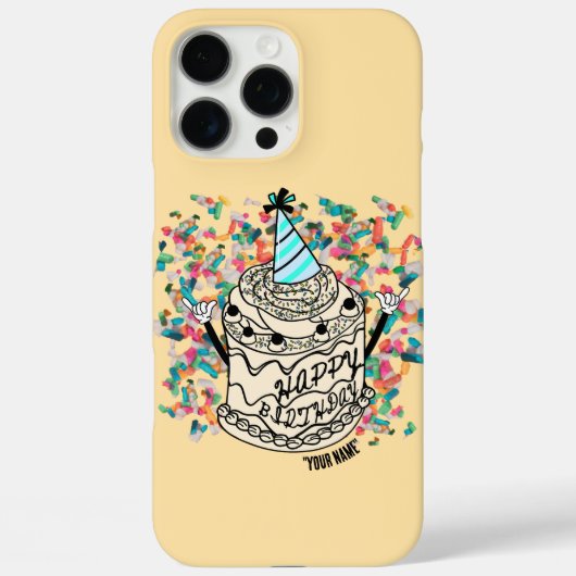 Mikitiez Verjaardagsfeest vrolijk romig strooien Case-Mate iPhone Case (Achterkant)
