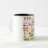 Mikitiez videogame pixel halloween griezelige vlee tweekleurige koffiemok (Voorkant links)