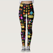Mikitiez videogame pixel halloween spooky bat leggings (Voorkant)