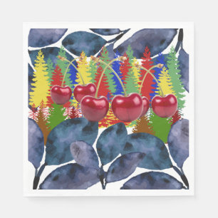 Mikitiez vrolijke herfst retro kunst servet