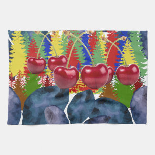Mikitiez vrolijke vintage herfst retro kunst theedoek