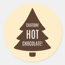 Mikitiez warme chocolademelk kerst mashmello ronde sticker