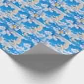 Mikitiez witte vogelblauwe hemzomervrijheid cadeaupapier (Hoek)