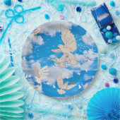 Mikitiez witte vogelblauwe hemzomervrijheid papieren bordje (Feest)