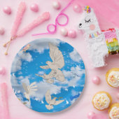 Mikitiez witte vogelblauwe hemzomervrijheid papieren bordje (Feest)