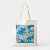 Mikitiez witte vogelblauwe hemzomervrijheid tote bag (Achterkant)