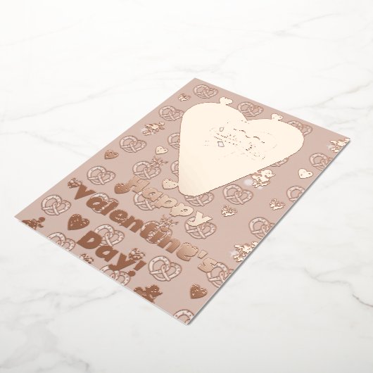 Mikitiez zachte pretzelbrood hoes valentijnsdag ge folie feestdagenkaart (Gedraaid)