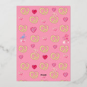 Mikitiez zachte pretzelbrood hoes valentijnsdag ge folie feestdagenkaart (Achterkant)
