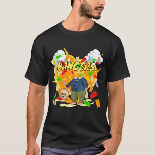 Mikitiez zomer teddybeer gelei rode wijn vuur t-shirt (Voorkant)
