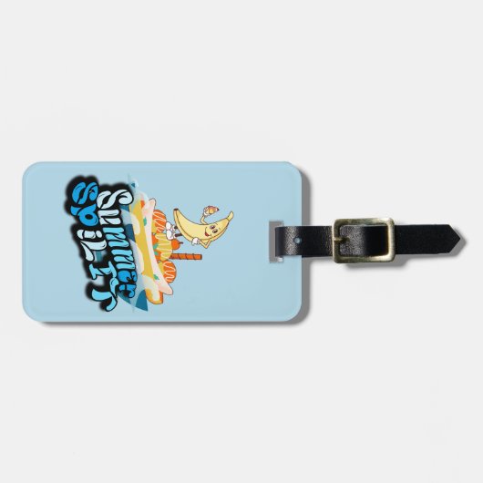 Mikitiez zomer windsurf bananasplit ijs bagagelabel (Voorkant horizontaal)