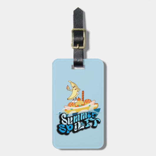 Mikitiez zomer windsurf bananasplit ijs bagagelabel (Voorkant verticaal)