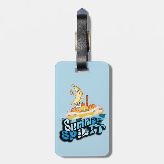 Mikitiez zomer windsurf bananasplit ijs bagagelabel (Achterkant verticaal)