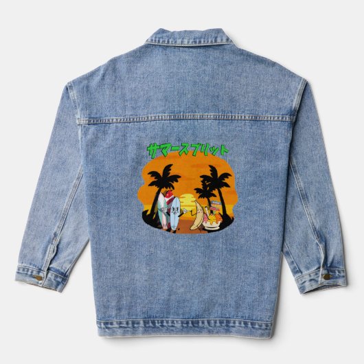 Mikitiez zomer windsurf bananasplit ijs denim jacket (Achterkant)