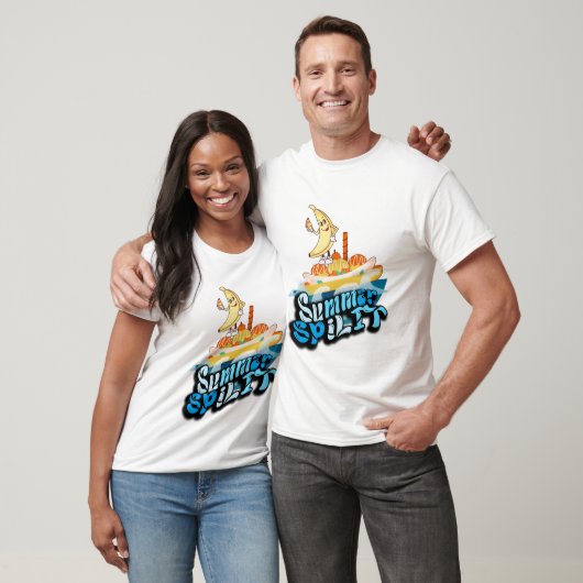 Mikitiez zomer windsurf bananasplit ijs t-shirt (Unisex)