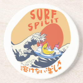 Mikitiez zomer windsurf bananasplit ijs zandsteen onderzetter