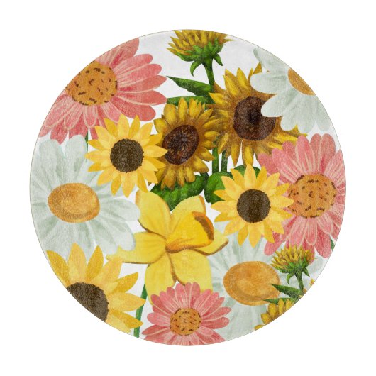 Mikitiez zomerbloemvakantie snijplank (Voorkant)